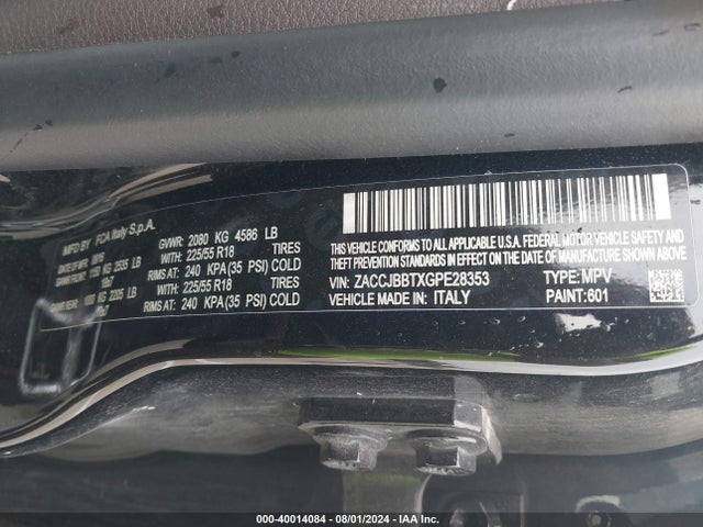 ZACCJBBTXGPE28353 Jeep Renegade Latitude