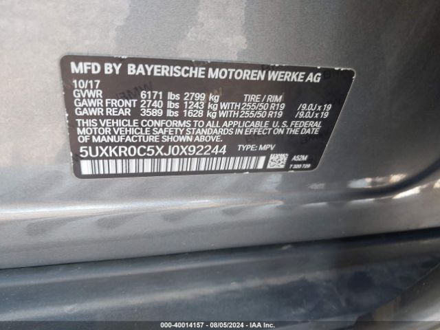 5UXKR0C5XJ0X92244 BMW X5 Xdrive35i