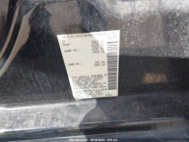 Nissan Altima 2.5 S 2019 1N4BL4BV3KN315368 Image 9