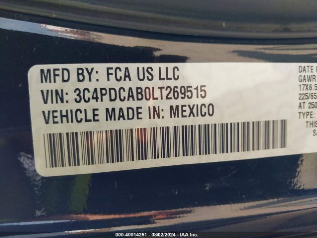 3C4PDCAB0LT269515 Dodge Journey Se Value