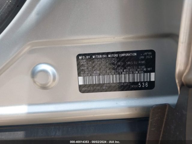 JA4ATWAA2RZ043912 Mitsubishi Eclipse Cross Se S-awc/sel S-awc