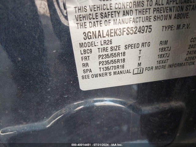 Chevrolet Captiva Sport Ltz 2015 3GNAL4EK3FS524975 Image 9