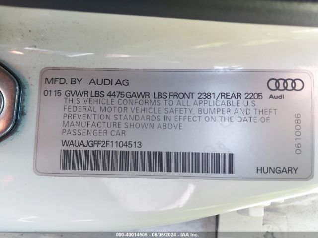 WAUAJGFF2F1104513 Audi A3 2.0 Tdi Premium