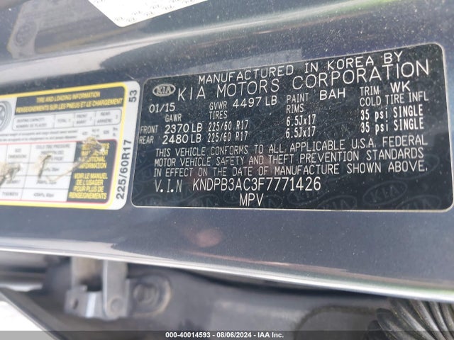 KIA Sportage Lx 2015 KNDPB3AC3F7771426 Image 9
