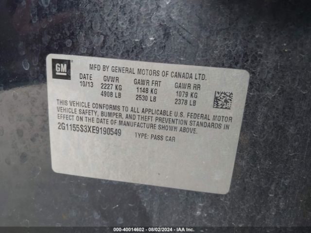 2G1155S3XE9190549 Chevrolet IMPALA 2LZ