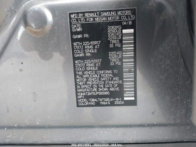 KNMAT2MT6JP583985 Nissan ROGUE SV