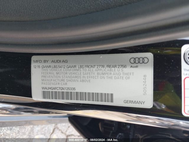 WAUHGAFC7GN125335 Audi A6 3.0t Premium Plus