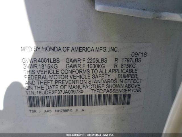 19UDE2F37JA009730 Acura Ilx Acurawatch Plus Package