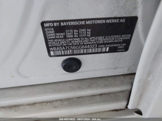 WBA5A7C56GG644023 BMW 528i Xdrive