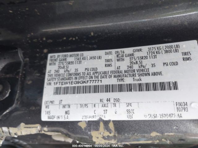 1FTEW1EG9GKF77771 Ford F-150 Xlt