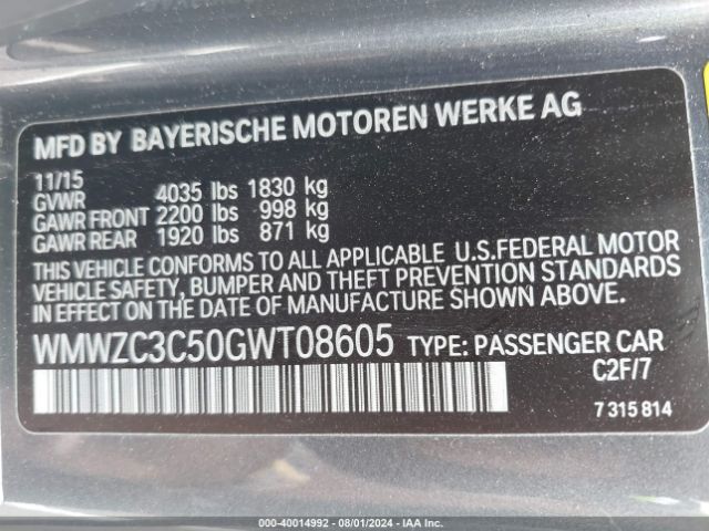 WMWZC3C50GWT08605 Mini Countryman Cooper S