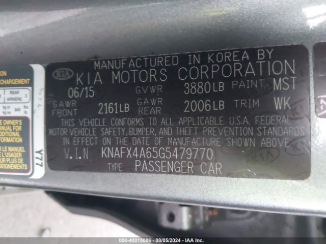 KNAFX4A65G5479770 KIA FORTE LX