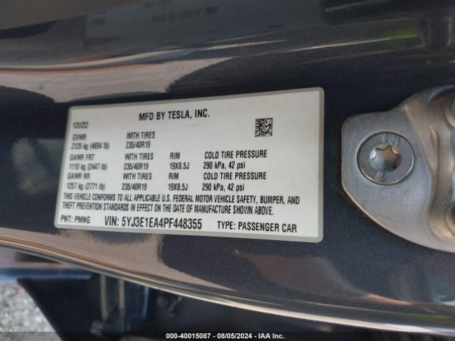 5YJ3E1EA4PF448355 Tesla Model 3 Rear-wheel Drive
