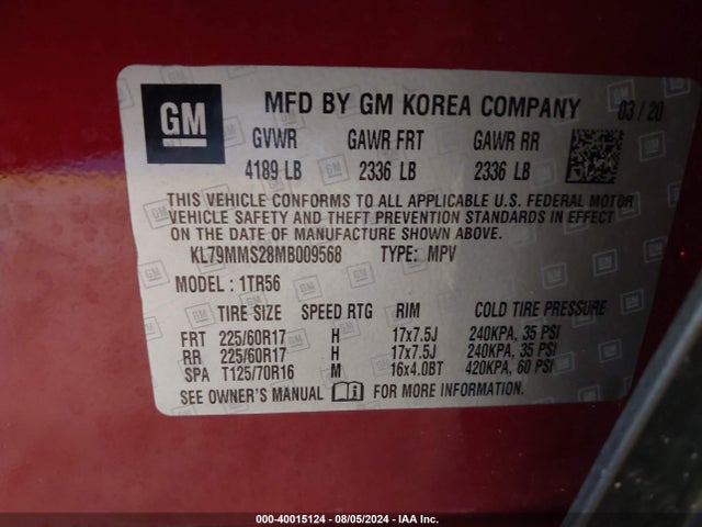 Chevrolet Trailblazer Fwd Ls 2021 KL79MMS28MB009568 Image 9