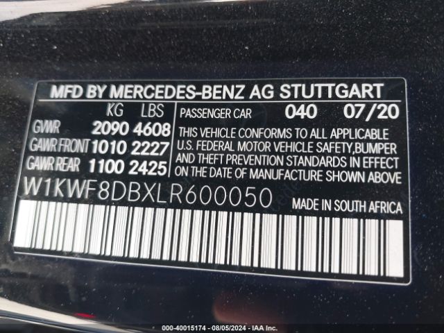 W1KWF8DBXLR600050 Mercedes-Benz C 300