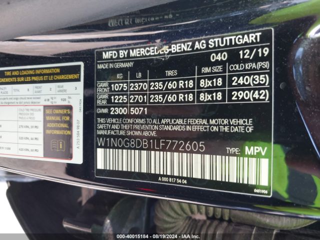 W1N0G8DB1LF772605 Mercedes-Benz GLC 300