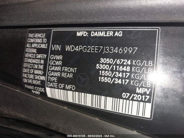 WD4PG2EE7J3346997 Mercedes-Benz Metris
