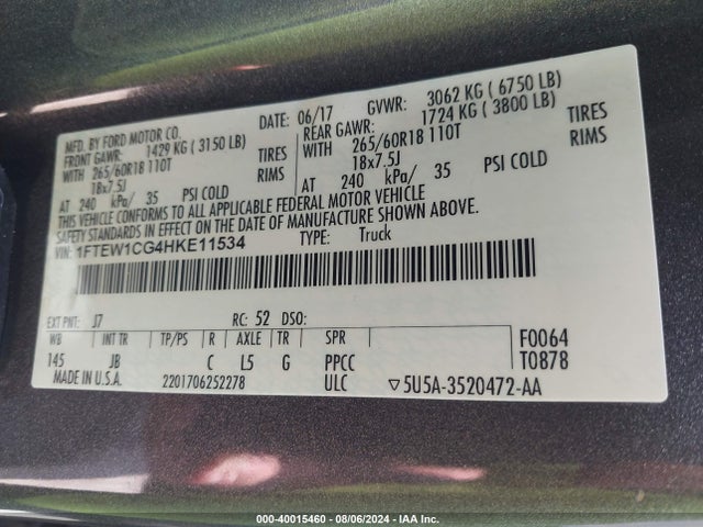 Ford F-150 Xlt 2017 1FTEW1CG4HKE11534 Image 9