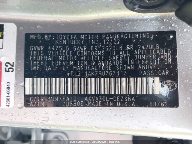 Toyota CAMRY SE 2023 4T1G11AK7PU767117 Image 9