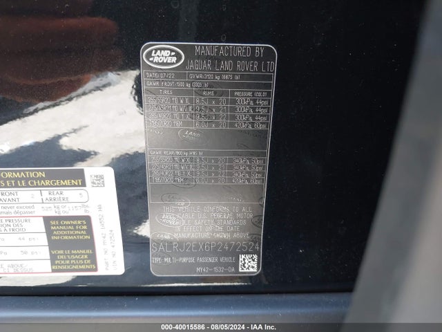 SALRJ2EX6P2472524 Land Rover Discovery P300 S