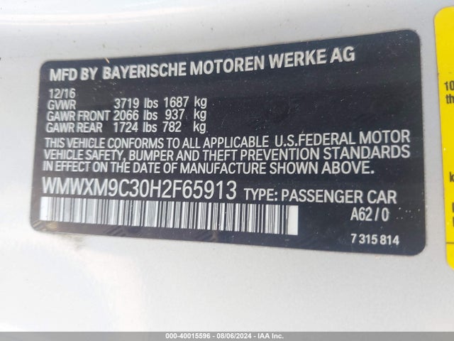 2017 MINI HARDTOP WMWXM9C30H2F65913 Photo 8