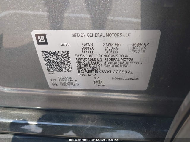 5GAERBKWXLJ265971 Buick Enclave Fwd Essence
