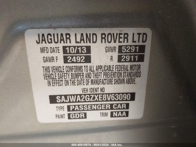 2014 JAGUAR XJ SAJWA2GZXE8V63090 Photo 8