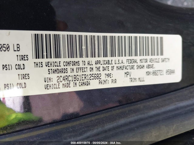 2C4RC1BG1ER125682 Chrysler Town & Country Touring