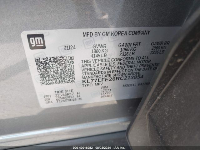 KL77LFE26RC213854 Chevrolet Trax Fwd Sp