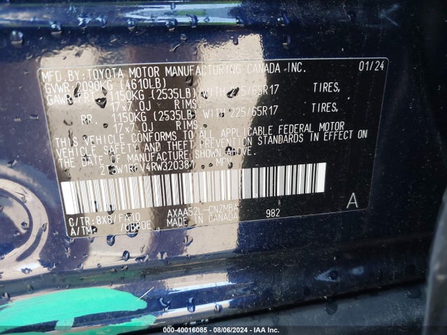 Toyota Rav4 Xle 2024 2T3W1RFV4RW320381 Image 9