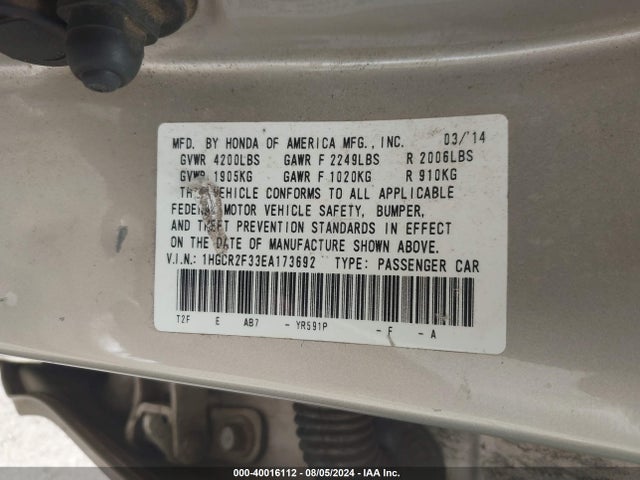 Honda Accord 2014 1HGCR2F33EA173692 Image 21