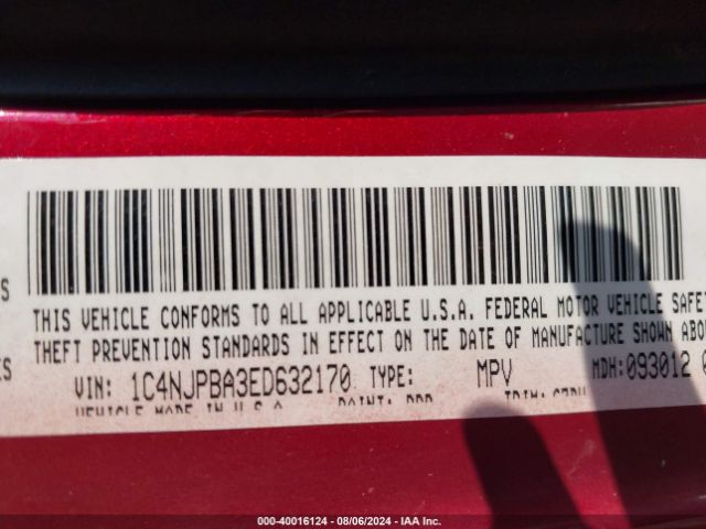 1C4NJPBA3ED632170 Jeep Patriot Sport