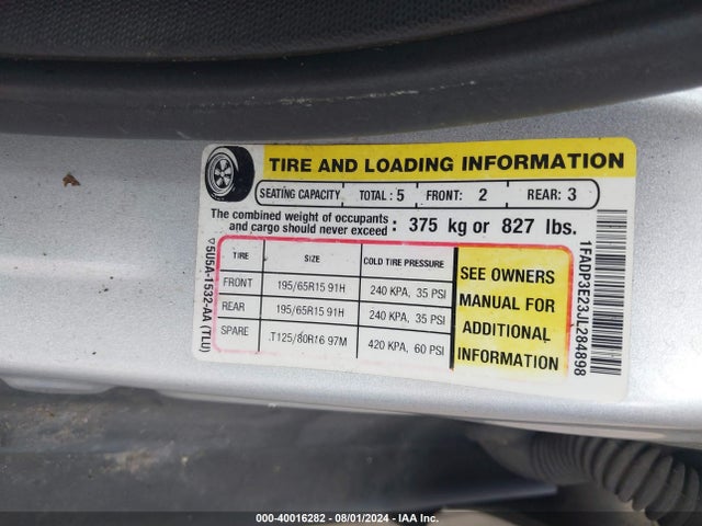 Ford FOCUS S 2018 1FADP3E23JL284898 Image 9