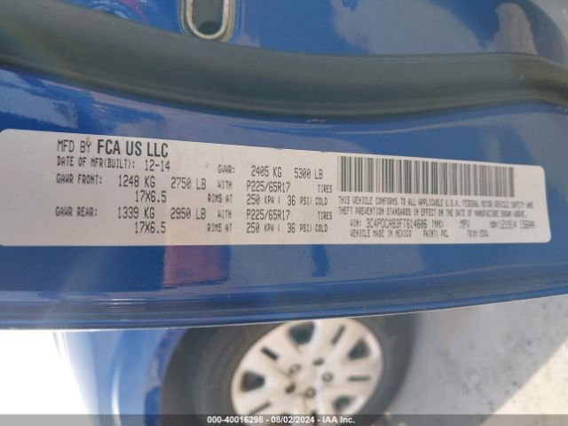 3C4PDCAB3FT614606 Dodge Journey American Value Pkg
