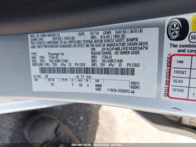 3FADP4BJXEM203479 Ford FIESTA SE