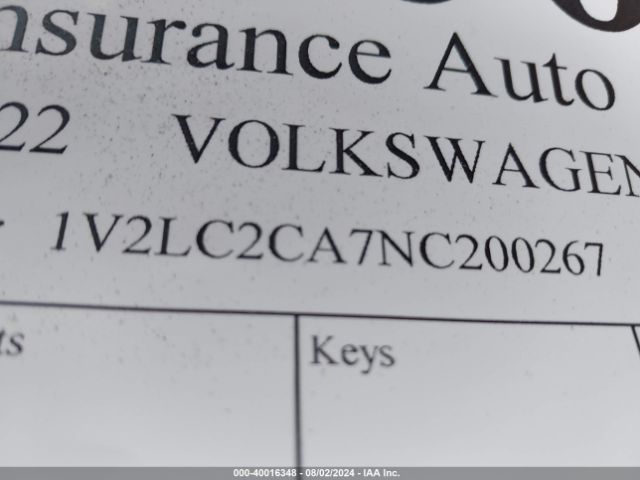 1V2LC2CA7NC200267 Volkswagen Atlas Cross Sport 2.0t Se