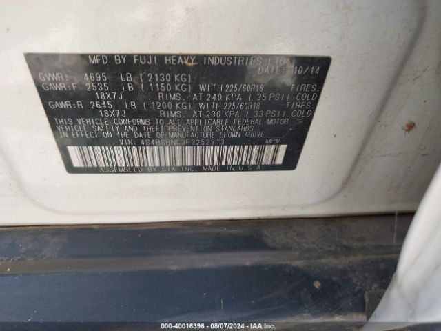 4S4BSBNC3F3252913 Subaru Outback 2.5i Limited