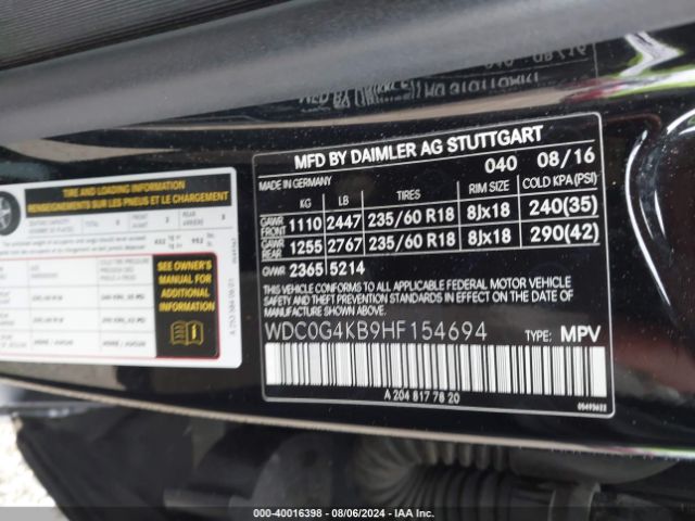 WDC0G4KB9HF154694 Mercedes-Benz Glc 300 4matic