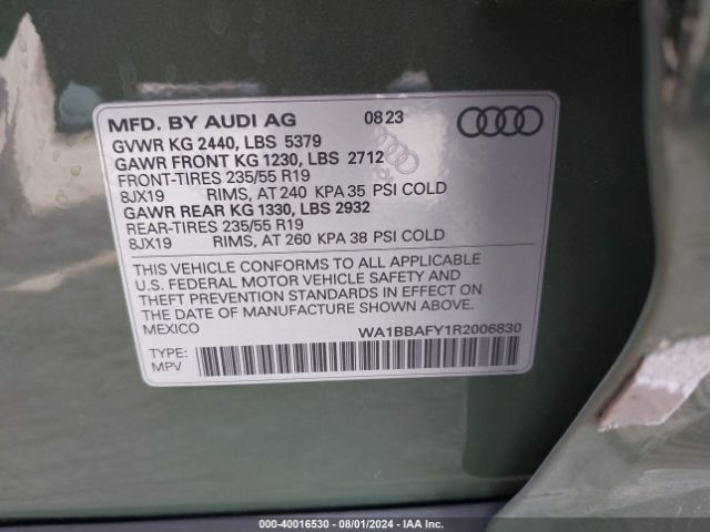 WA1BBAFY1R2006830 Audi Q5 Premium Plus 40 Tfsi Quattro S Tronic