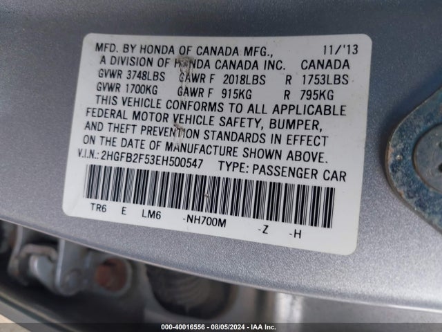 2HGFB2F53EH500547 Honda Civic Lx