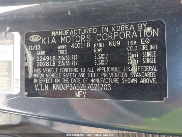 KNDJP3A52E7021703 KIA SOUL +