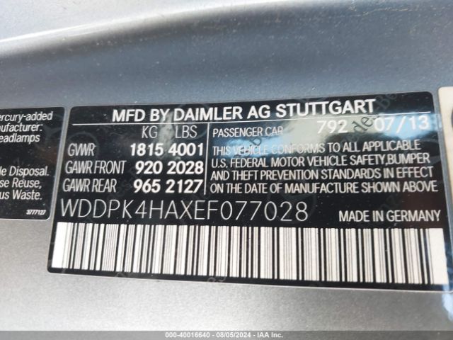 WDDPK4HAXEF077028 Mercedes-Benz SLK 250