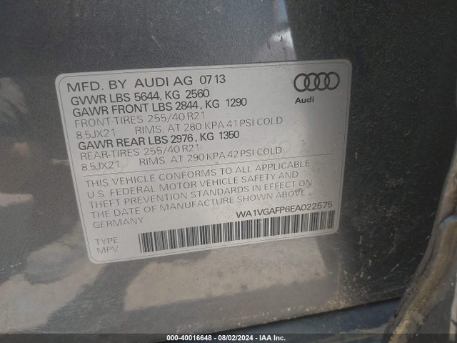 Audi Sq5 3.0t Premium Plus 2014 WA1VGAFP6EA022575 Image 9
