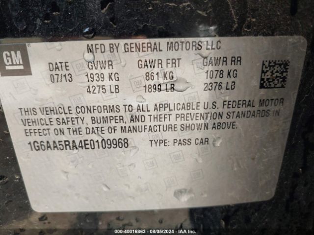 1G6AA5RA4E0109968 Cadillac Ats Standard