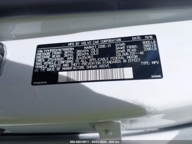 YV4102CK4K1468384 Volvo Xc90 T5 Momentum