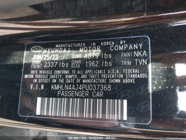 KMHLN4AJ4PU037368 Hyundai Elantra Hybrid Limited