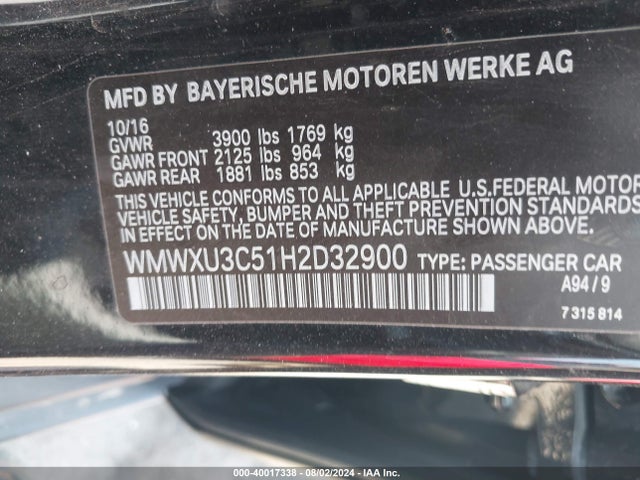 2017 MINI HARDTOP WMWXU3C51H2D32900 Photo 8