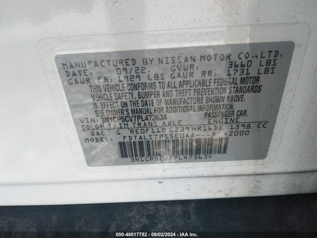 Nissan Kicks Sv Xtronic Cvt 2023 3N1CP5CV7PL473634 Image 9