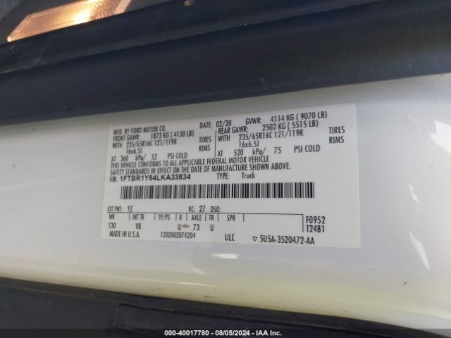 1FTBR1Y84LKA33834 Ford Transit-250