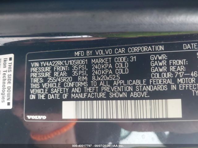 YV4A22RK1J1058061 Volvo Xc60 T6 Momentum